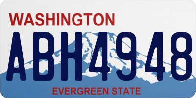 WA license plate ABH4948