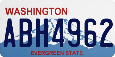 WA license plate ABH4962