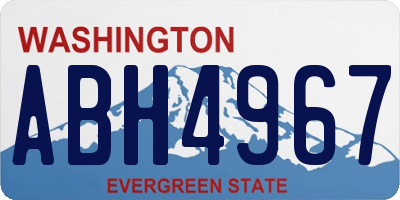 WA license plate ABH4967