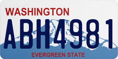 WA license plate ABH4981
