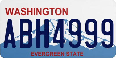 WA license plate ABH4999