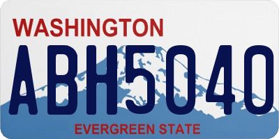 WA license plate ABH5040