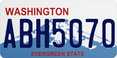 WA license plate ABH5070