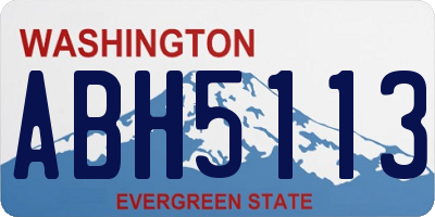 WA license plate ABH5113
