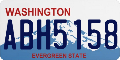 WA license plate ABH5158