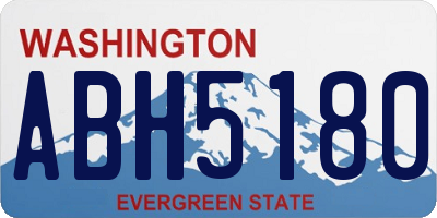 WA license plate ABH5180