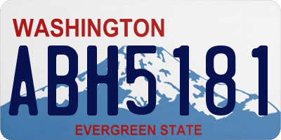 WA license plate ABH5181