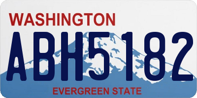 WA license plate ABH5182