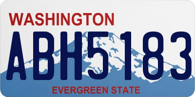 WA license plate ABH5183