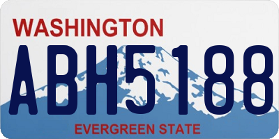 WA license plate ABH5188