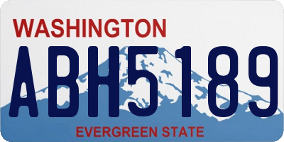 WA license plate ABH5189