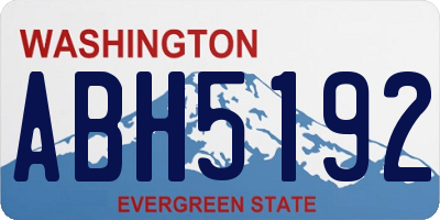 WA license plate ABH5192