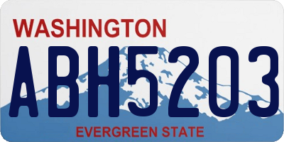 WA license plate ABH5203
