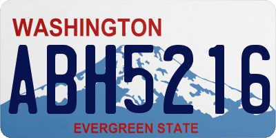 WA license plate ABH5216