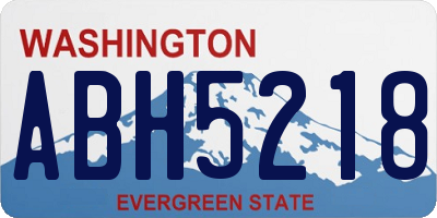WA license plate ABH5218