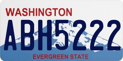 WA license plate ABH5222