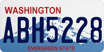 WA license plate ABH5228