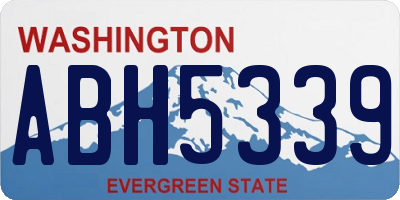 WA license plate ABH5339