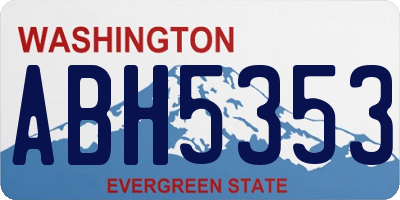 WA license plate ABH5353