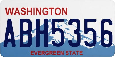 WA license plate ABH5356