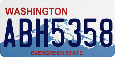 WA license plate ABH5358