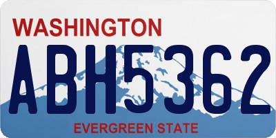 WA license plate ABH5362