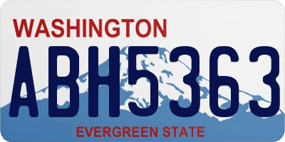 WA license plate ABH5363