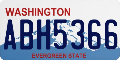 WA license plate ABH5366