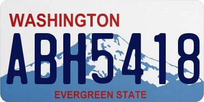 WA license plate ABH5418