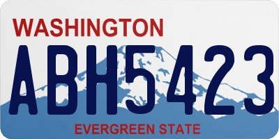 WA license plate ABH5423