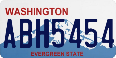 WA license plate ABH5454