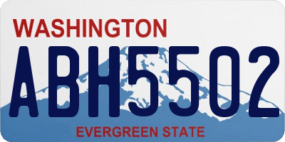 WA license plate ABH5502