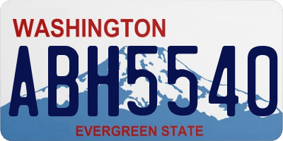 WA license plate ABH5540