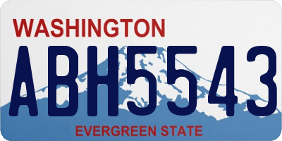 WA license plate ABH5543