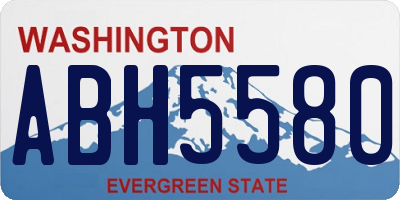 WA license plate ABH5580