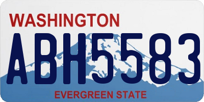 WA license plate ABH5583