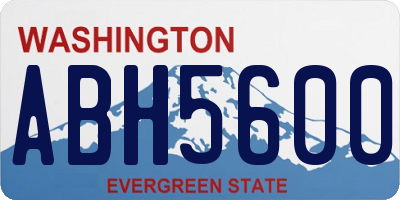 WA license plate ABH5600