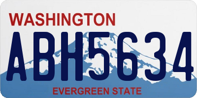 WA license plate ABH5634