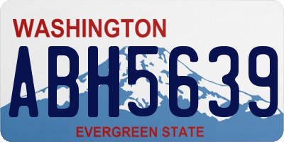 WA license plate ABH5639