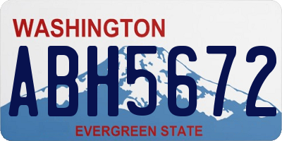 WA license plate ABH5672