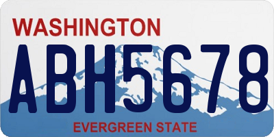 WA license plate ABH5678