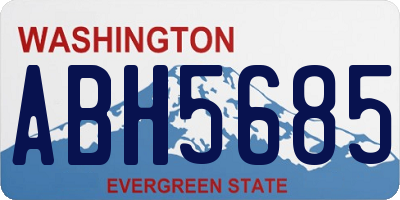 WA license plate ABH5685