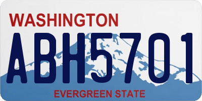 WA license plate ABH5701