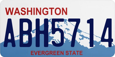 WA license plate ABH5714