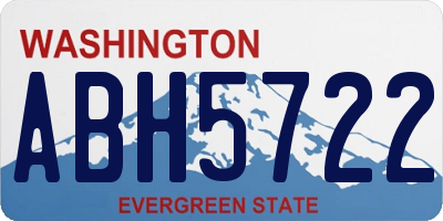 WA license plate ABH5722