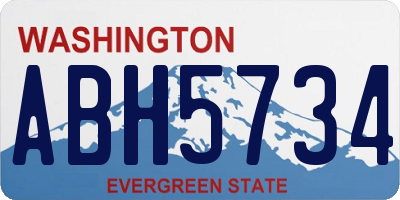 WA license plate ABH5734