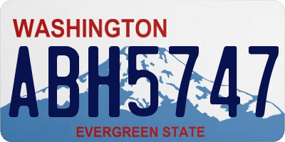 WA license plate ABH5747