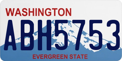 WA license plate ABH5753