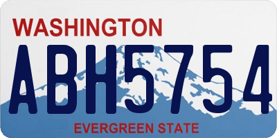 WA license plate ABH5754