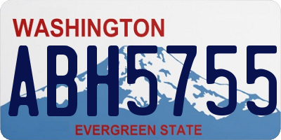 WA license plate ABH5755